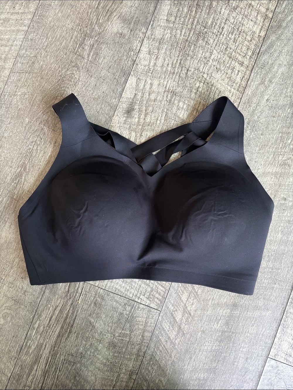 lululemon athletica Black Seamless Padded Sports Bra with Strappy Front